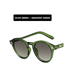 Fashion Olive Green Double Green Small Frame Rice Nail Resin Round Sunglasses