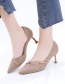 Fashion Pink Pointed Toe Wrapper Hollow Suede Non-slip Shoes