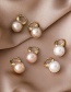 Fashion Champagne Gold-plated Pearl Geometric Earrings