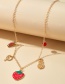 Fashion Golden Strawberry Pineapple Watermelon Alloy Dripping Necklace