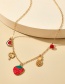 Fashion Golden Strawberry Pineapple Watermelon Alloy Dripping Necklace