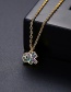 Fashion 18k Letter Pendant With Diamonds And Gold-plated Copper Necklace