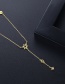 Fashion 18k Gold-plated Copper Necklace With Geometric Tassels And Diamonds