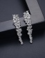 Fashion Platinum Gold-plated Copper Geometric Long Earrings With Diamonds