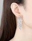 Fashion Platinum Gold-plated Copper And Diamond Flower Tassel Earrings
