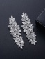 Fashion Platinum Gold-plated Copper And Diamond Flower Tassel Earrings