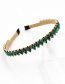 Fashion Green Gold Wire Wrapped Oval Diamond Headband