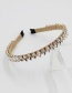 Fashion Black Gold Wire Wrapped Oval Diamond Headband