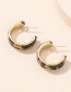 Fashion Leopard Earrings Geometric C-shaped Leopard Print Alloy Stud Earrings