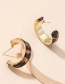 Fashion Leopard Earrings Geometric C-shaped Leopard Print Alloy Stud Earrings