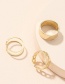 Fashion Golden Suit Geometric Shape Alloy Open Ring Set