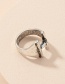 Fashion The Letter H Letter Alloy Hollow Wide Edge Ring