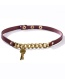 Fashion Red Chain Key Pu Leather Alloy Necklace
