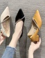 Fashion Beige Pointed Thick With Shallow Mouth Cross Rhinestone Bag With Hollow Shoes