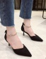 Fashion Beige Suede Buckle With Rhinestone Stiletto Sandals