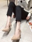 Fashion Khaki Pointed Suede High-heeled Suede Metal Buckle Shoes