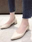 Fashion Beige Pointed Thick Heel Shallow Non-slip Hollow Shoes
