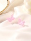 Fashion Yellow Double-layer Hollow Butterfly Alloy Earrings