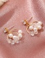 Fashion Kc Gold Double-layer Circle Earrings With Pearl And Zircon