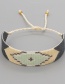 Fashion Gray Handmade Beaded Woven Rice Beads Eye Bracelet