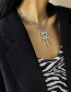 Fashion Golden + Transparent Diamond Tassel Full Diamond Claw Chain Cross Peach Heart Multilayer Necklace