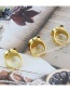 Fashion Open Ring Powder Crystal Flat Stone Square Sun Copper Gold Plated Ring