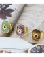 Fashion Open Ring Powder Crystal Flat Stone Square Sun Copper Gold Plated Ring
