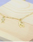 Fashion Gilded Zircon Letters Love Heart Copper Gold Plated Pendant Necklace