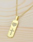 Fashion Gilded Palm Rectangle Tag Diamond Flat Gold-plated Copper Pendant Necklace