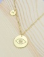 Fashion Gilded Stars And Moon Glossy Round Plate With Diamonds And Gold-plated Copper Pendant Necklace