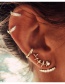 Fashion Golden Diamond-studded Fish Bone Geometry Alloy Ear Clip Set