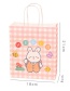 Fashion Girl White Rabbit Printed Animal Large Portable Paper Gift Bag