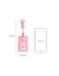 Fashion Beige Strawberry Girl Flower Print Keychain Retractable Card Holder