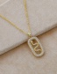 Fashion Golden Copper Inlaid Zircon Round Snake Necklace