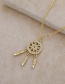 Fashion Golden Copper Inlaid Zircon Dream Catcher Necklace
