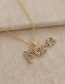 Fashion Golden Copper Inlaid Zircon Letter Mama Necklace