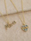 Fashion Golden Copper Inlaid Zircon Letters Mom Love Necklace
