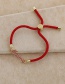 Fashion Red Copper Inlaid Zircon Letters Mama Braided Rope Bracelet