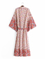 Fashion Printing Flower Print Lace-up Kimono Dress