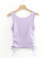 Fashion Coffee Color Solid Color Double Side Drawstring Jersey Slim Vest