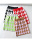 Fashion Khaki Geometric Patchwork Printed Knitted Slim Skirt