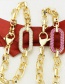 Fashion Gold Plated Red Zirconium Diamond Square Gold-plated Chain Square Bracelet