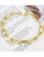 Fashion Gilded Copper Plated Square Chain Bracelet