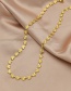 Fashion Heart Necklace Heart Shaped Rice Chain Stainless Steel 18k Gold Textured Bracelet Necklace