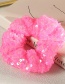 Fashion Pink Handmade Large Sequins Solid Color Large Intestine Loop Hair Rope