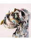 Fashion Pink Bowknot Flower Printing Braided Long Streamer Headband