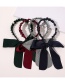 Fashion Wine Red Bowknot Solid Color Braided Hair Pleated Headband