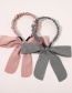 Fashion Gray Bowknot Solid Color Braided Hair Pleated Headband