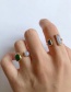 Fashion Green Alloy Geometric Opening Adjustable Ring
