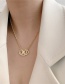 Fashion Golden Arc De Triomphe Diamond Alloy Cross Necklace